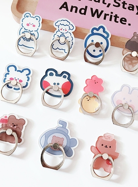 韩国ins少女心手机指环扣 手机壳指环支架卡通粘贴指扣环桌面架女