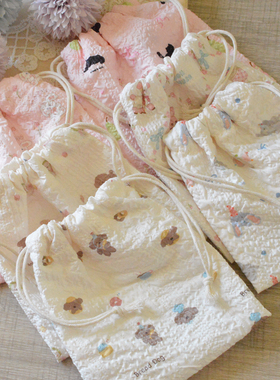 凑Dan~可爱卡通抽绳束口袋杂物收纳袋防尘便携整理多功能布袋S019