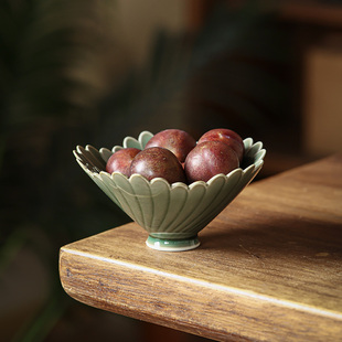 越窑绿青瓷茶具壶承壶托茶盘干泡盘果盘赏盘功夫茶道茶渣小建水