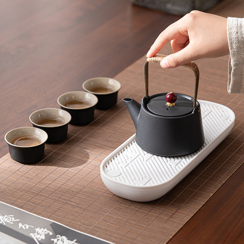 向行黑陶旅行茶具套装便携式户外露营陶瓷泡茶壶一壶四杯喝茶茶盘
