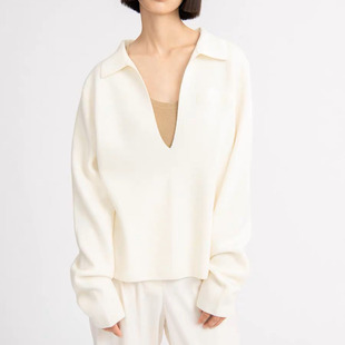 新款法式小香风羊毛混纺针织衫女 宽松廓形亲肤毛衣 百搭外搭上衣