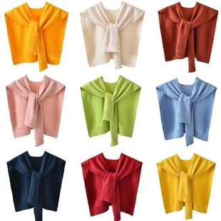 包芯纱搭肩小披肩外搭网红高端假领春夏秋冬四季针织毛衣围巾女