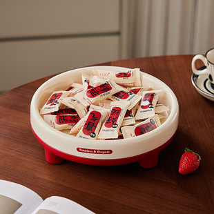 新年果盘轻奢高级感旋转客厅家用大容量水果盘干果盘坚果盘零食盒