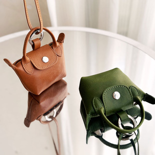 植鞣头层牛皮挂脖小包迷你钥匙包卡包复古包挂口红耳机包斜挎小包