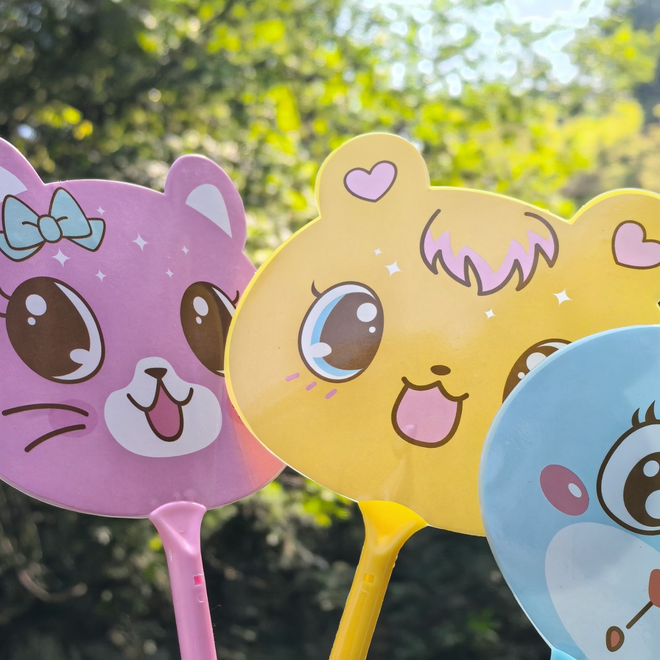 3支装卡通可爱小熊圆珠笔 创意文具班级礼品小学生礼物团购扇子笔