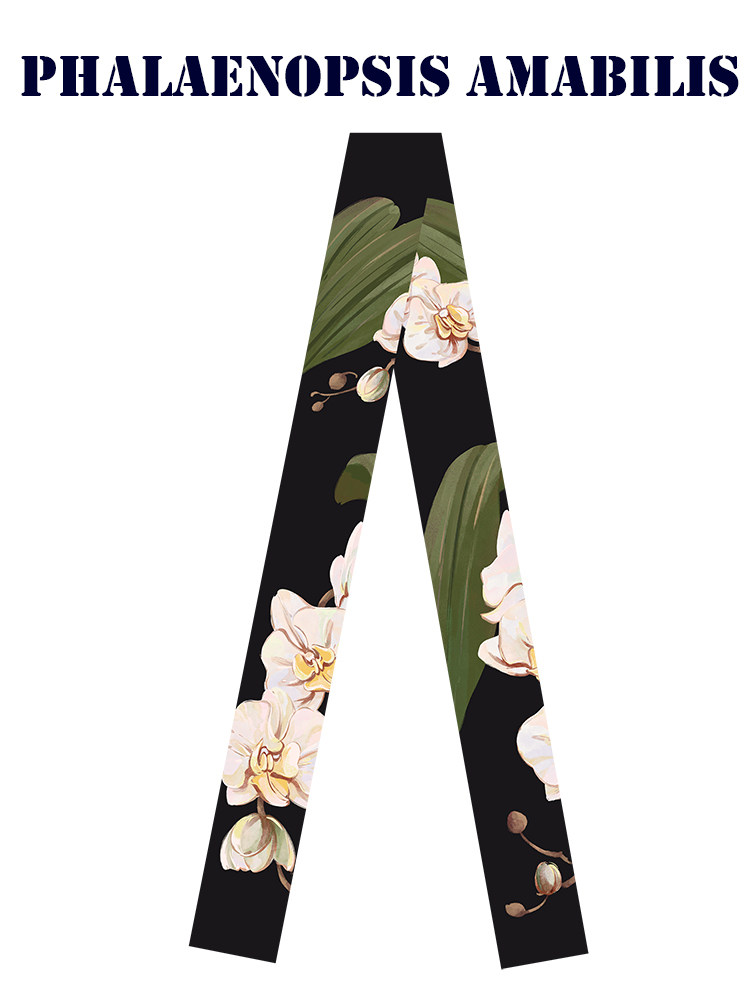 插画复古水彩手绘黑白橙黄色蝴蝶兰尾飘带丝带窄丝巾发带领巾腰带,服饰配件/皮带/帽子/围巾,围巾/丝巾/披肩,淘宝优惠券,粉丝福利购,淘宝优惠卷