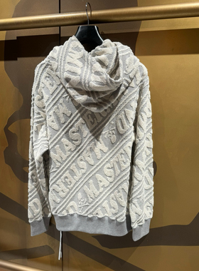 mastermind JAPAN 24SS春夏 提花满Logo帽衫男士宽松版型卫衣灰色