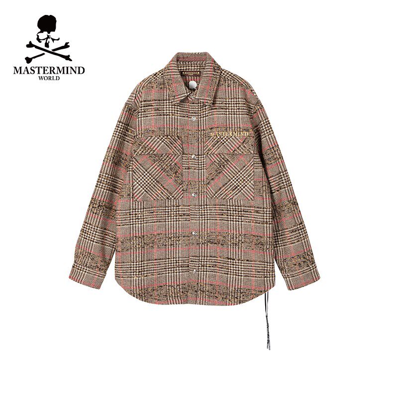 Mastermind World RW2大衣冬季休闲保暖外套加厚羊毛格子衬衫夹克