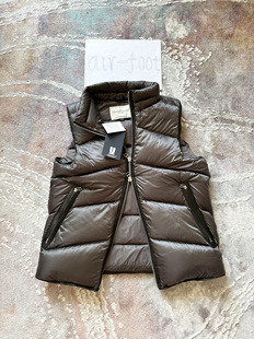 undercover立领秋冬羽绒背心无袖羊皮包边夹克休闲鹅绒外套男马甲