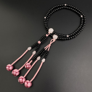 妙莲花日本念珠日莲宗国际创价学会SGI手作黑檀木粉水晶佛头包邮