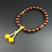 包邮 手持招财紫金鼠黄水晶 御念珠真言宗片手略式 妙莲花日本式