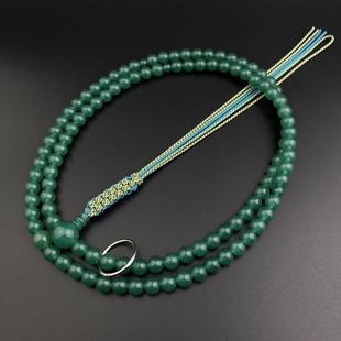 妙莲花日本御念珠曹洞宗男性用手持京都进口绿东陵正绢纽房