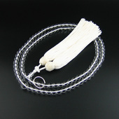 包邮 妙莲花日式 念珠禅宗曹洞宗108颗天然白水晶佛珠加长流苏房