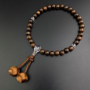 妙莲花日式数珠手持片手黑檀虎皮檀黄杨木绿檀小田卷房送袋包邮