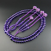 包邮 妙莲花日本数珠日 进口紫水晶尺三扁珠小田卷房 宗本式 莲
