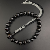 妙莲花日本御念珠真宗男用精磨马达加斯加玛瑙京都正绢纽房 包邮