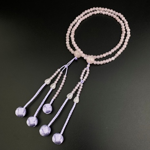 妙莲花日本御念珠数珠日莲宗创价学会女用进口粉水晶小田卷包邮