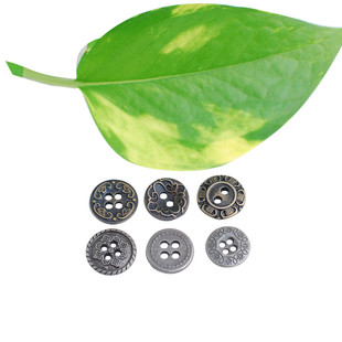 古银色高档衬衫纽扣扣子圆形金属纽扣复古衬衣扣子女小扣子diy