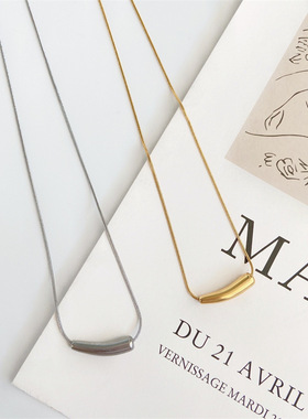 925纯银小茄子项链ins冷淡风轻奢锁骨链潮简约不规则个性小众配饰