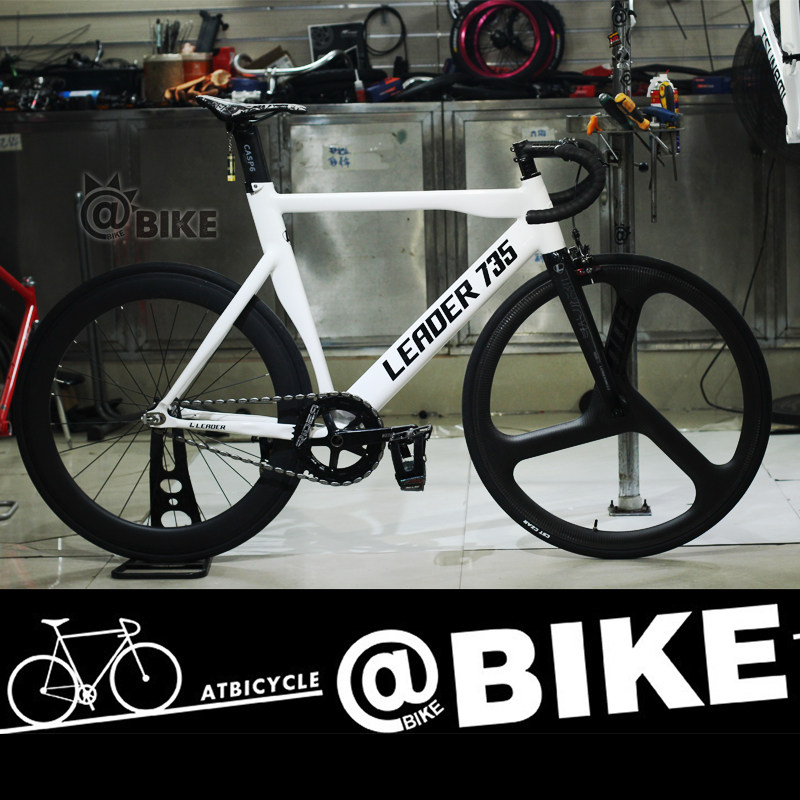 2023款leader735死飞肌铝合金车架 全炭前叉 单速固齿自行车整车
