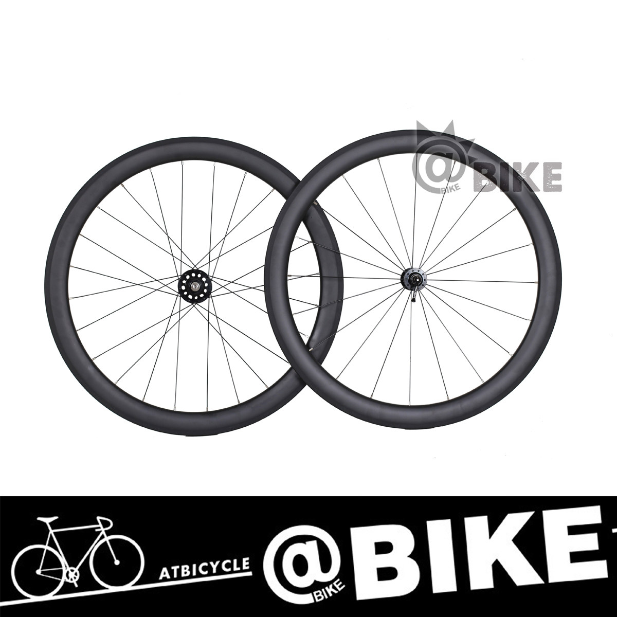 台湾RIDEA轻量化快拆前花鼓50MM碳纤维胖胖圈轮组公路车死飞车轮