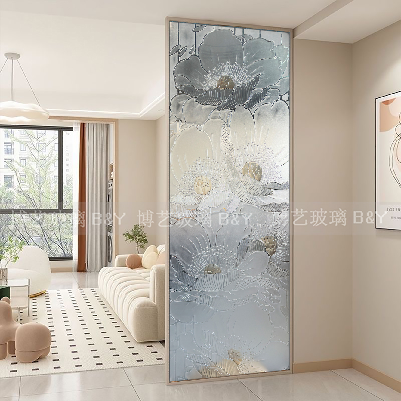 上海艺术玻璃手工浮雕15年老厂家