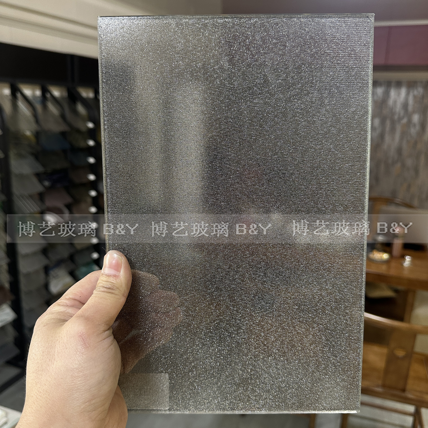 上海艺术玻璃夹丝防爆玄关隔断