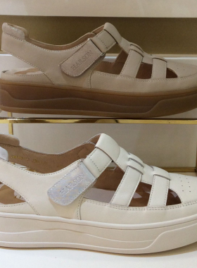 断码特惠哈森HARSON专柜正品夏季厚底圆头罗马风女凉皮鞋HM246113