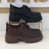 哈森HARSON正品 HS260601 轻便厚底系带乐福女单皮鞋 2025新款 春秋季