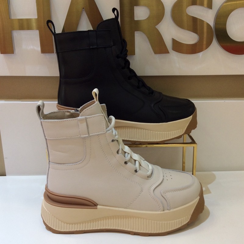 哈森HARSON专柜正品2024冬季新款厚底加毛保暖女短筒皮靴HA240605,女鞋,时尚雪地靴,淘宝优惠券,粉丝福利购,淘宝优惠卷