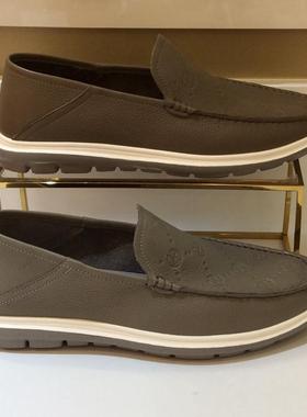 哈森HARSON专柜正品2025新款春秋季百搭一脚蹬休闲男皮鞋MS254012