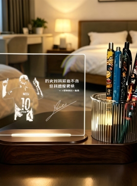 NBA篮球库里科比纪念足球梅西c罗内马尔励志定制生日夜灯桌面礼物