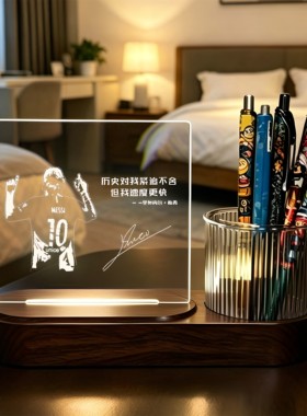 NBA篮球库里科比纪念足球梅西c罗内马尔励志定制生日夜灯桌面礼物