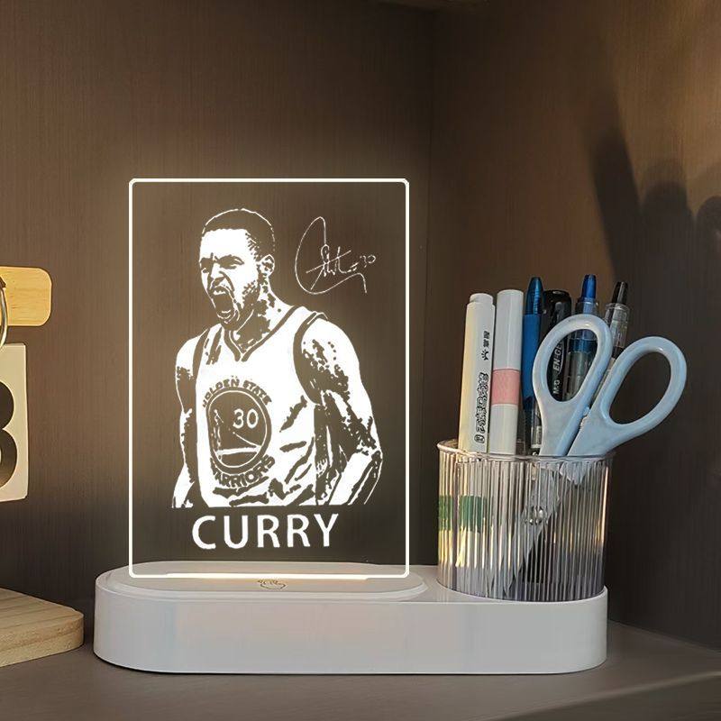 库里生日礼物男生篮球系列科比哈登罗斯NBA旋转笔筒小夜灯摆件男,家居饰品,氛围画/灯画,淘宝优惠券,粉丝福利购,淘宝优惠卷