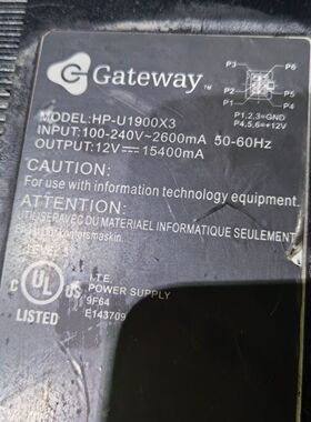 原装正品Gateway适配器HP-U1900X3 开关电源12V15400mA 输出6P