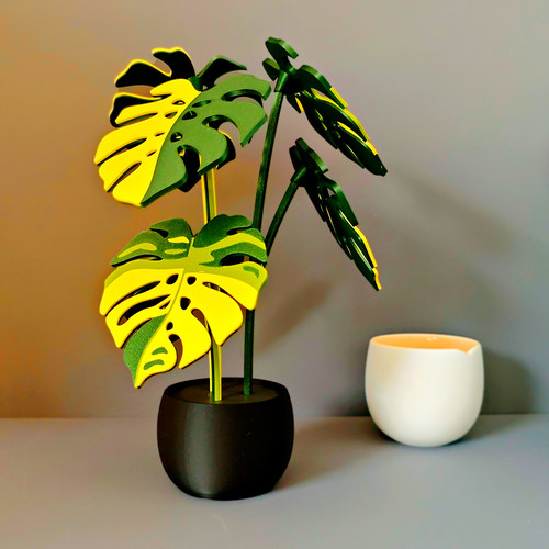 优雅小巧多色龟背竹杯垫小摆件