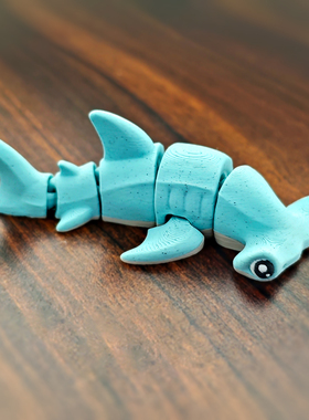 迷你锤头鲨海洋动物关节可动玩具模型可选钥匙扣 - 3D打印 - MMM