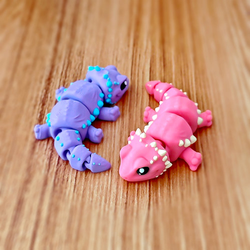 迷你小蜥蜴/鬃狮蜥关节可动玩具模型可选钥匙扣 - 3D打印 - MMM