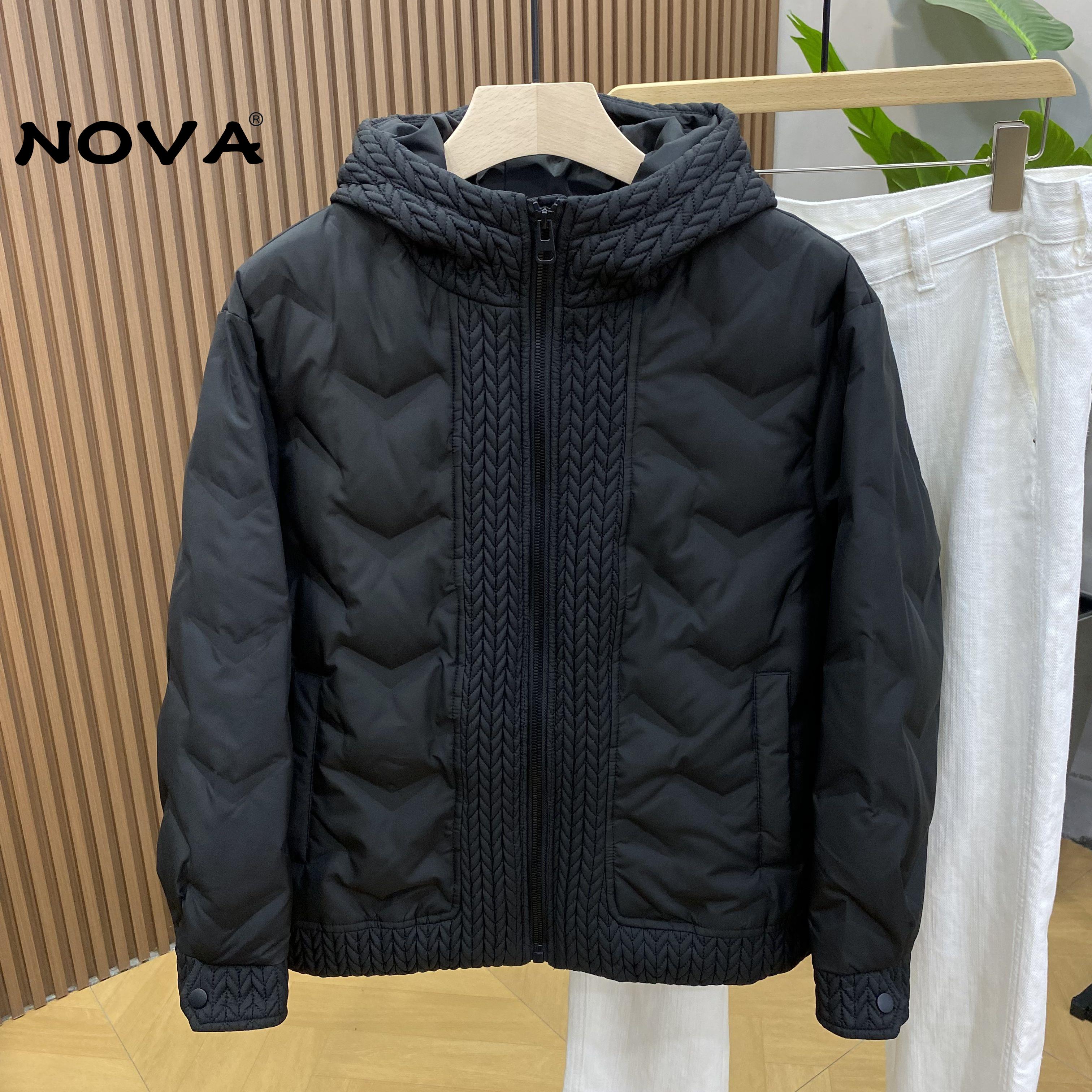 【意大利Nova潮牌】冬季男士2025新款羽绒服连帽休闲百搭保暖外套