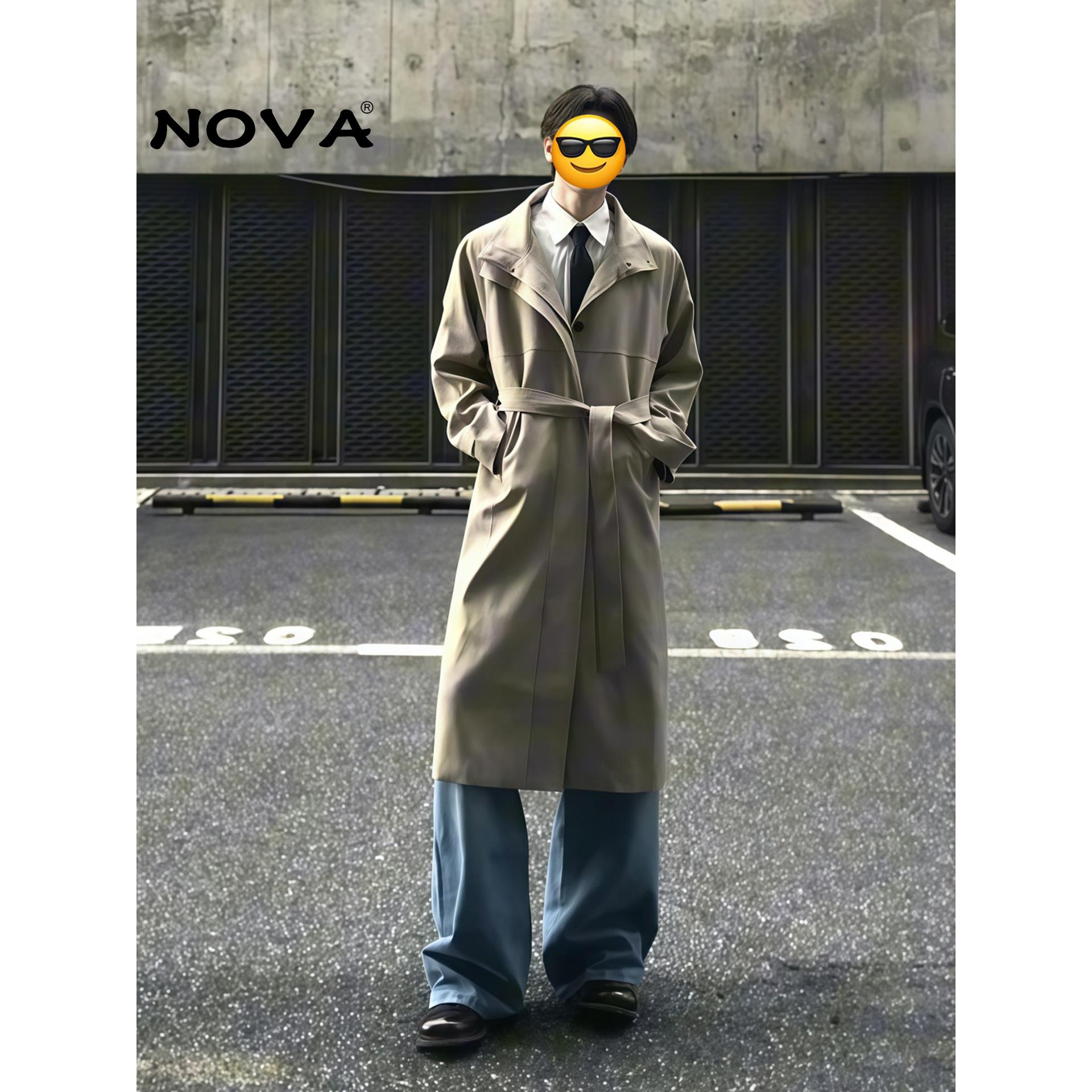 【意大利高端潮牌】韩版男风衣中长款过膝那不勒斯外套高级感大衣