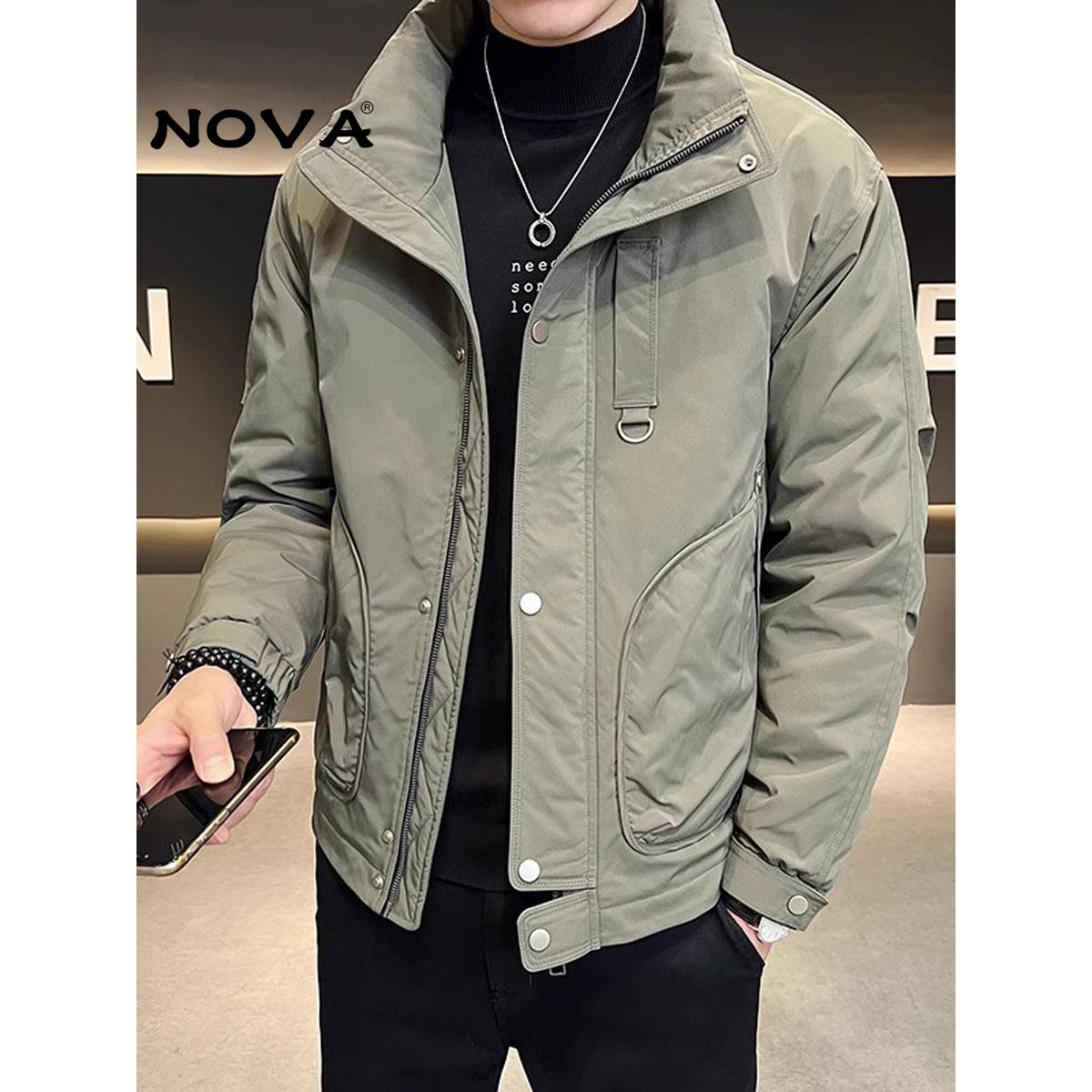 【意大利高端潮牌】2025年冬季加厚男士羽绒服轻薄立领夹克外套男