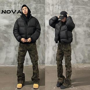 【意大利高端潮牌】cleanfit黑色立领羽绒棉服冬季短款面包服外套