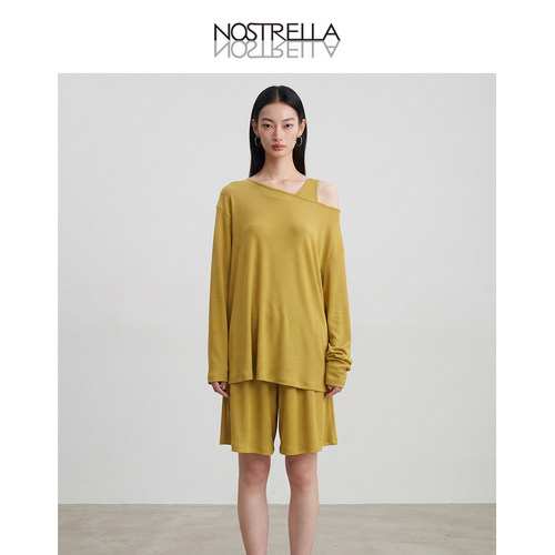 慵懒风露肩家居服套装女