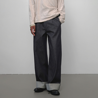 Liak Siak辽遐 自由卷边原牛活性染原色直筒牛仔