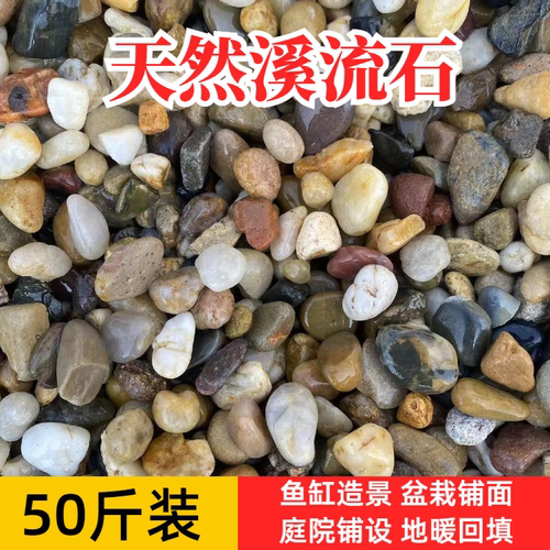 50斤天然鹅卵石溪流石鱼缸铺底造景砂水箱沼泽过滤小石子原生豆石