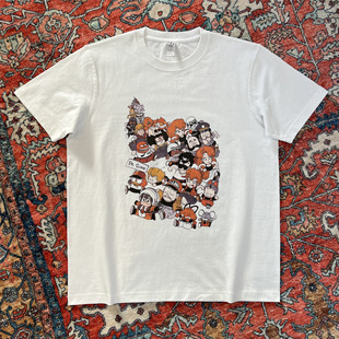 阿拉蕾复古可爱漫画夏季新款潮流圆领宽松t恤百搭休闲情侣款短袖