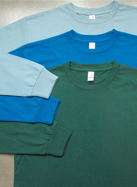 复古基础款230g重磅纯色春秋打底衫内搭男女长袖宽松大码上衣情侣