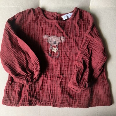 童装店处理男女童纯棉纱T恤男女孩焦糖色T恤中小儿童长袖套头上衣