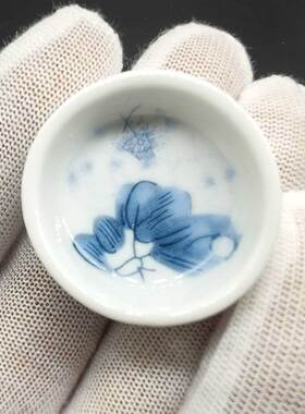 蟋蟀水盂蛐蛐水碗3号水盂蓝色花底蟋蟀用具用品