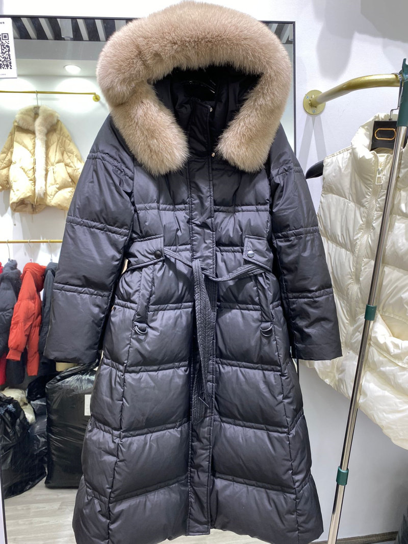 韩版羽绒服女中长款2023年新款爆款白鸭绒时尚冬季加厚保暖过膝外